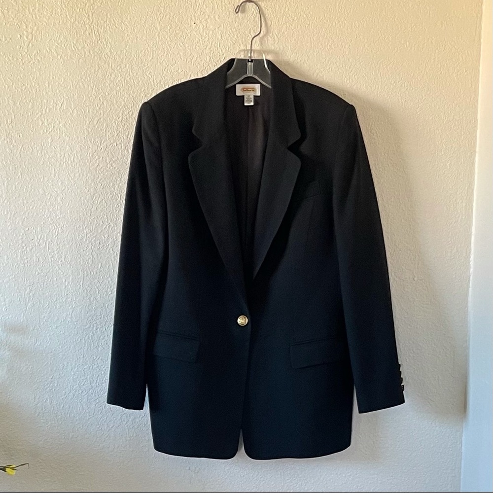 Talbots Dressy Ladies Black Wool Blazer 12